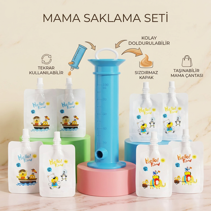 Bebek Püre Doldurma Aparatı Seti - 10 Yedek Püre Paketli